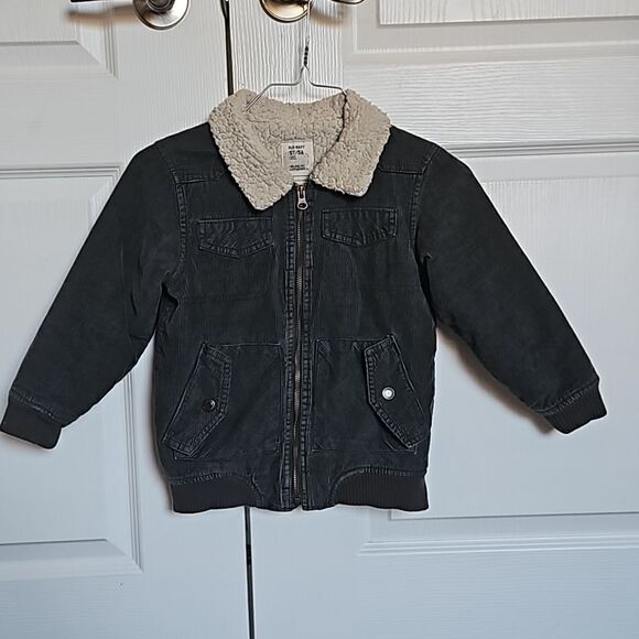 Old Navy Kids Boy's Corduroy Zip-Up Spring Jacket Gray Size 5 - Picture 1 of 16
